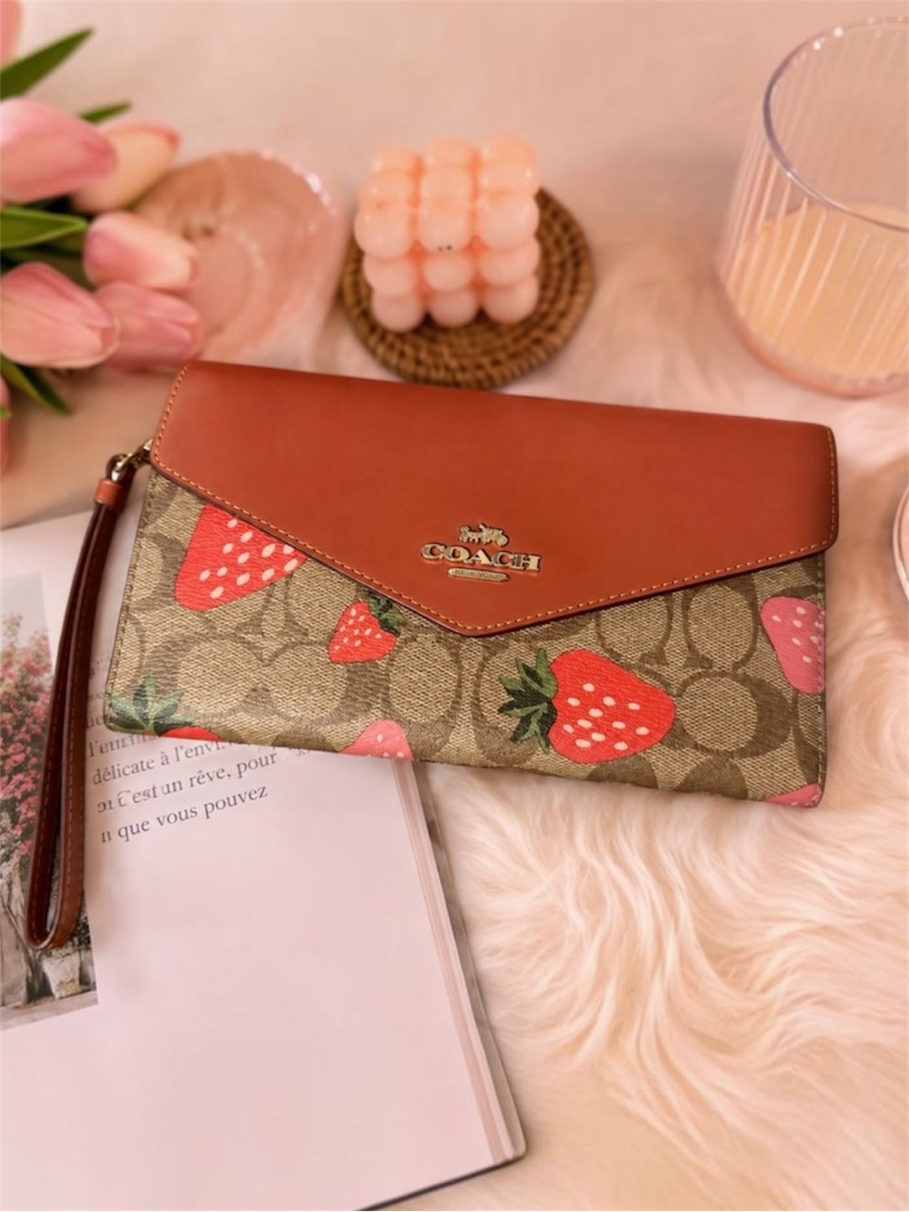 Coach Strawberry Travel Envelope Wallet 🍓